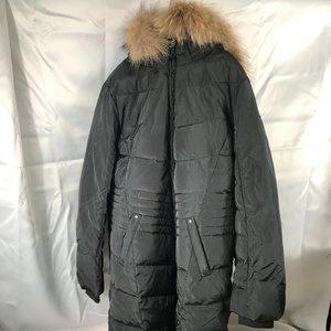 Escalier Women's Down Jacket Winter Long Parka Coat with Raccoon Fur Hooded
